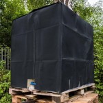 IBC Tank cover, 1000L, waterproof 210D Oxford, UVresistant, with flaps (black)